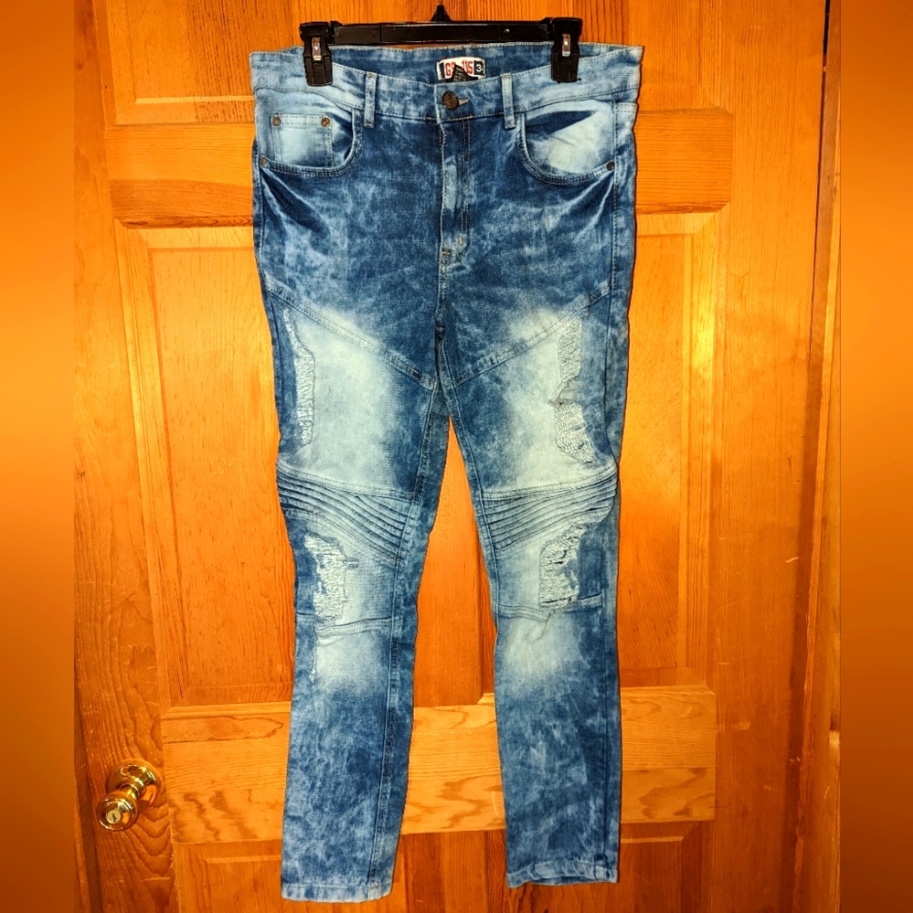 💥4/$20 GS-115 DESTROYED SKINNY JEANS, MENS 34